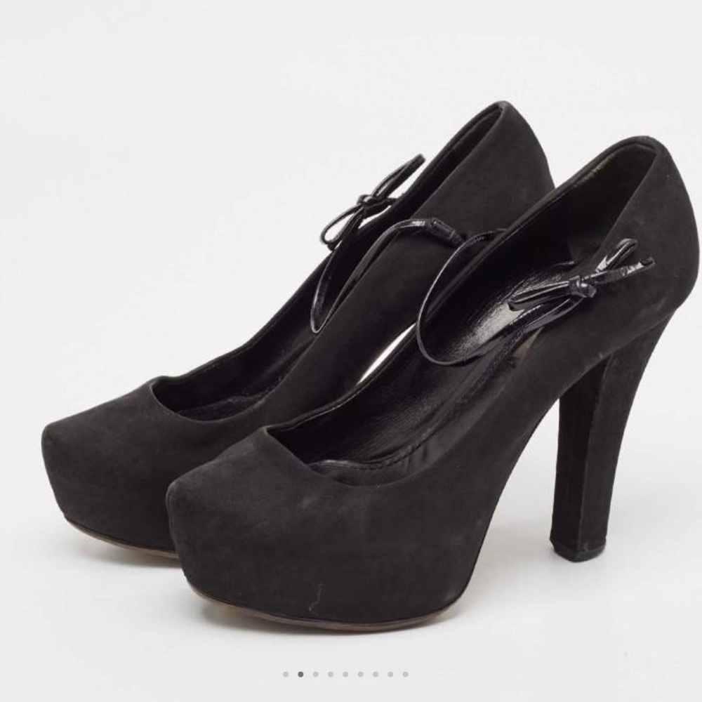 Louis Vuitton Black Suede Varennes Strap Platform Pumps - Picture 3 of 12